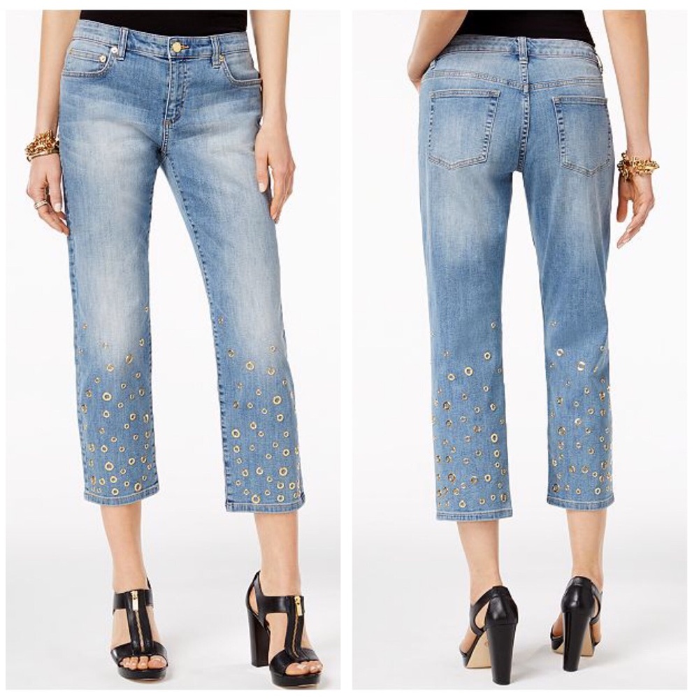 MK Grommet Boyfriend Crop Jeans